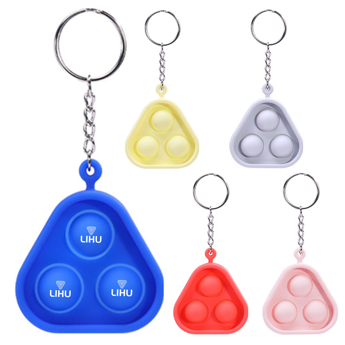 Mini Pressure Relief Ventilation Fingertip Silicone Keychain
