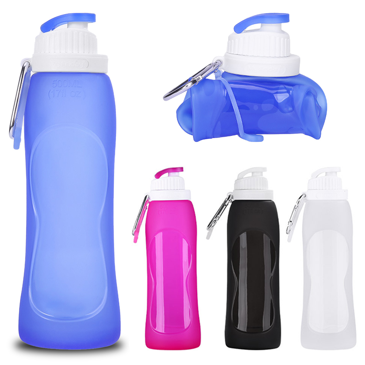 Collapsible Silica Gel Outdoor Sports Travel  Water Bottle