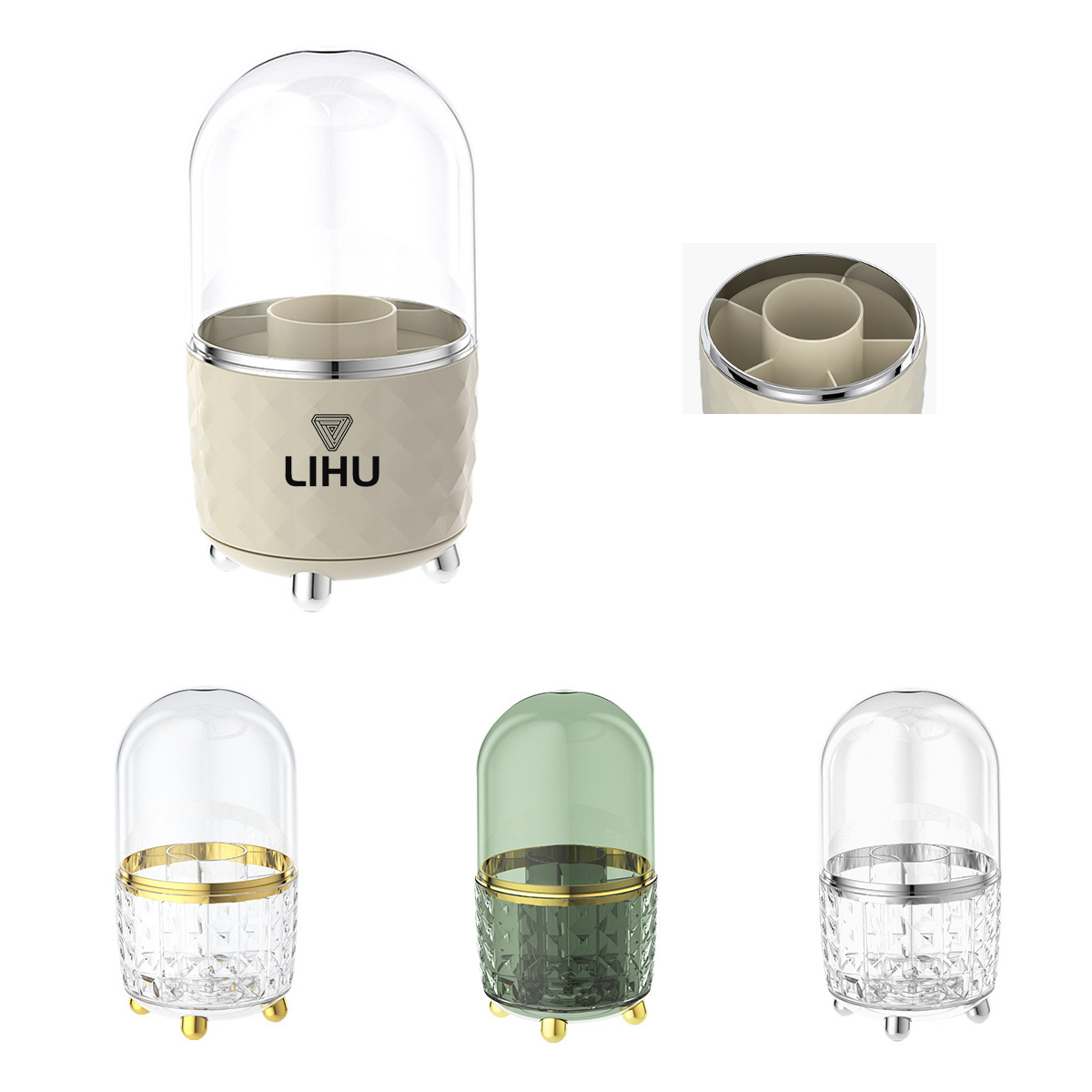 Desktop Rotating Plastic Cosmetic Transparent Storage Box