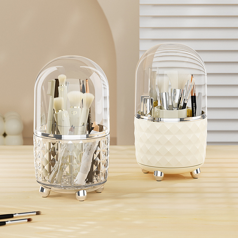 Desktop Rotating Plastic Cosmetic Transparent Storage Box