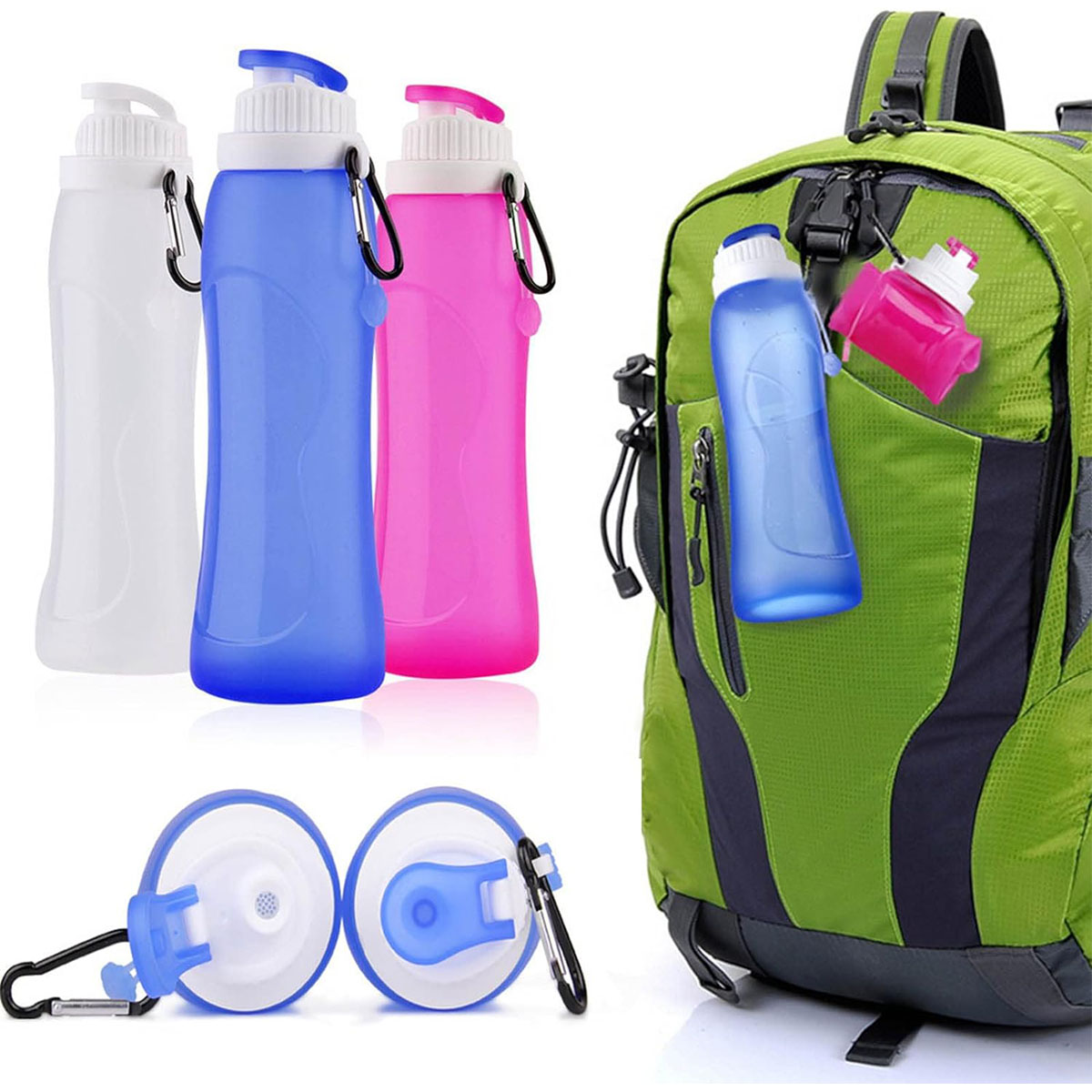 Collapsible Silica Gel Outdoor Sports Travel Water Bottle Collapsible Silica Gel Outdoor Sports Travel Water Bottle