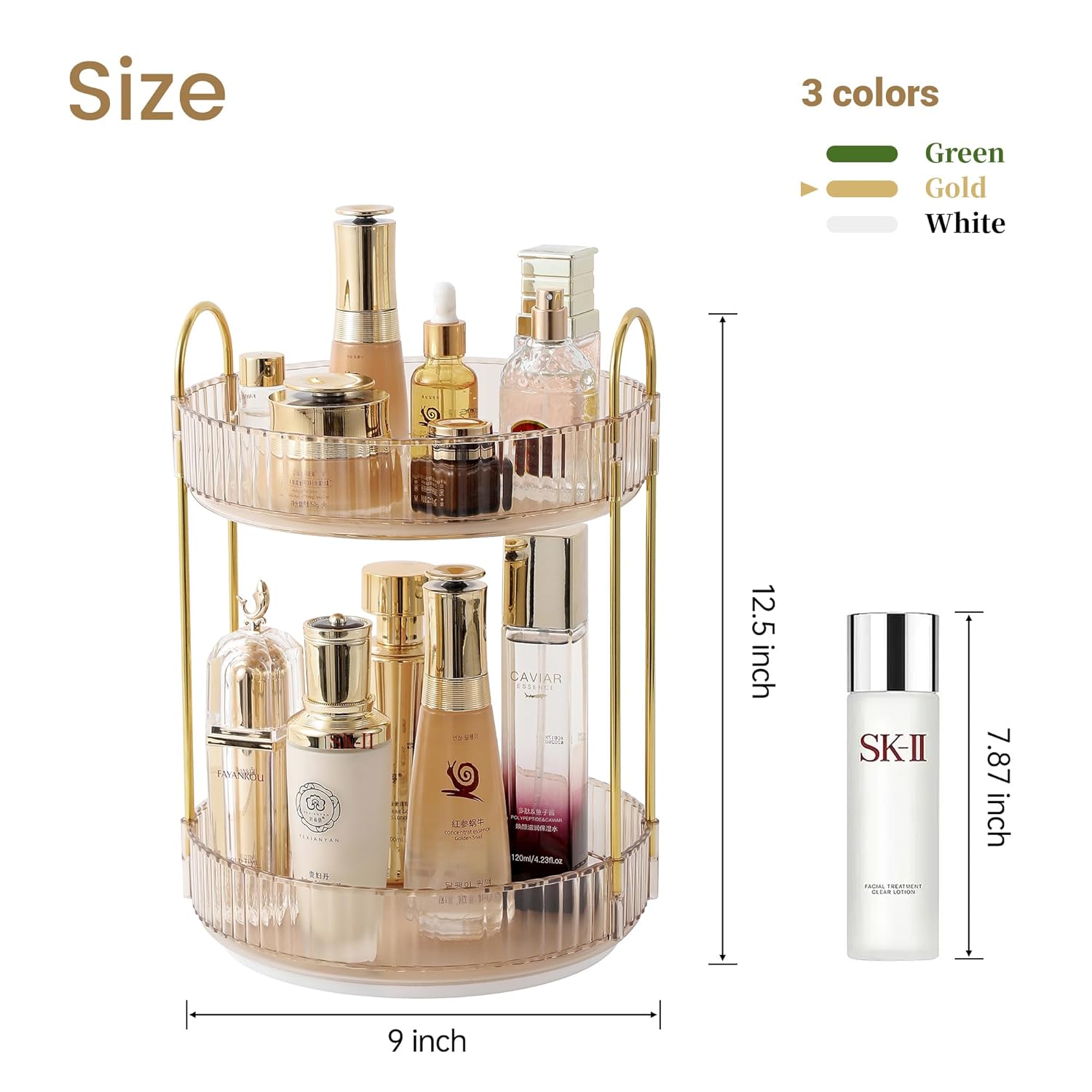 Three-layer rotating storage box Makeup storage