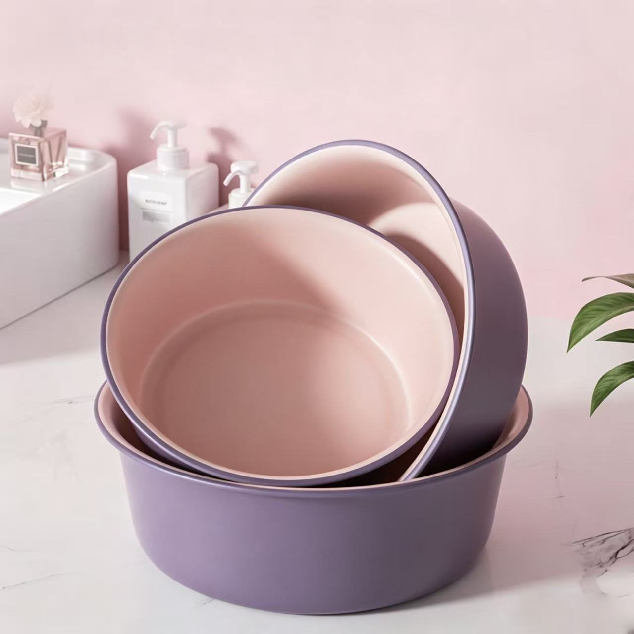 Thickened PP Plastic Washbasin, Two-Tone Large Size Laundry Basin